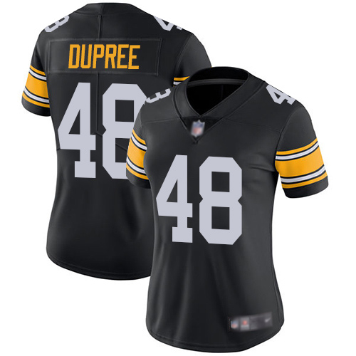 Women Pittsburgh Steelers Football 48 Limited Black Bud Dupree Alternate Vapor Untouchable Nike NFL Jersey